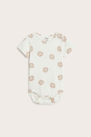 Kappahl | Ribbad body med lejon | Offwhite