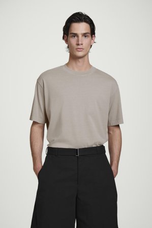 COS Men's Relaxed Lightweight Cotton T-Shirt in Grey