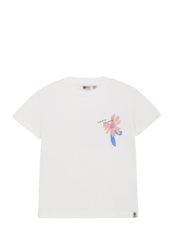 Daily 7 T-Shirt Flower Artwork - White - 110