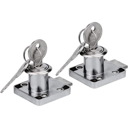 2-pack 22mm rostfria låskameror med 2 nycklar för skåp