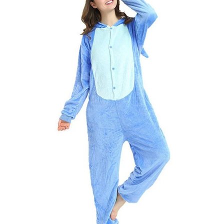 Flanellinen sarjakuvaeläin yksiosainen pyjama miehille ja naisille, esiintymisvaatteet, paksuuntettu lämmin vanhempi-lapsi lasten kawaii-kotiasu