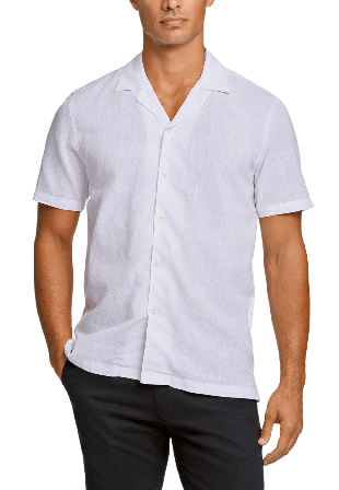 Lindbergh Casual Linen Blend Resort S/S Skjortor Herr Vit S