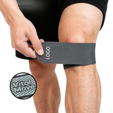Bred mørkegrå patella knærem - justerbar & åndbar knæstøtte