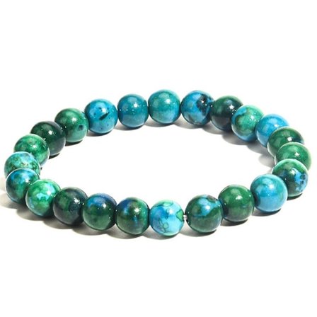 Diabetes Relief Chrysocolla Armbånd Chrysocolla Armbånd Til Diabetes Relief 8/10/12mm Naturlige Perler Til Kvinder Mænd (LGL)