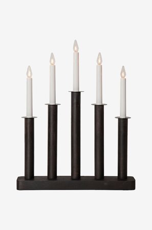 Star Trading - Lysestage Plate 45 cm - Sort - Adventslysestager - Fra Homeroom