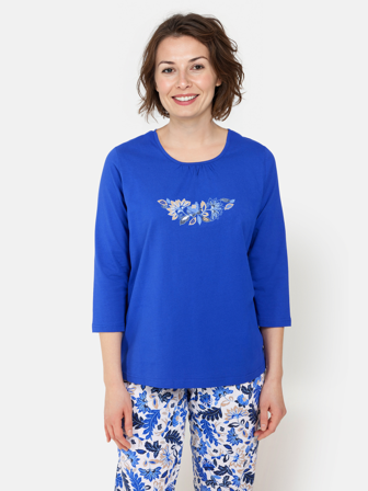 BRANDTEX - Pyjamas - Blå - Blomstret