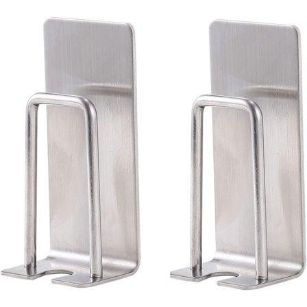 2-pak selvklebende veggmontert tannbørsteholder i rustfritt stål