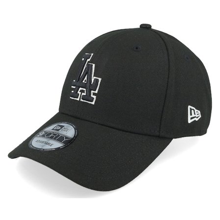 New Era - MLB Svart adjustable Keps - Los Angeles Dodgers Pop Outline 9FORTY Black/White Adjustable @ Hatstore