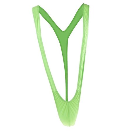 Miesten seksikäs fluoresoiva vihreä mankini stringit alusvaatteet uima-asu Borat-bikini 2025th