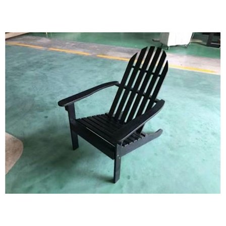 COSTWAY Adirondack Have Stol i Akacietræ, Lænede Ryg, Udendørs Stol til Patio Balkon, Belastning 180 kg, Sort