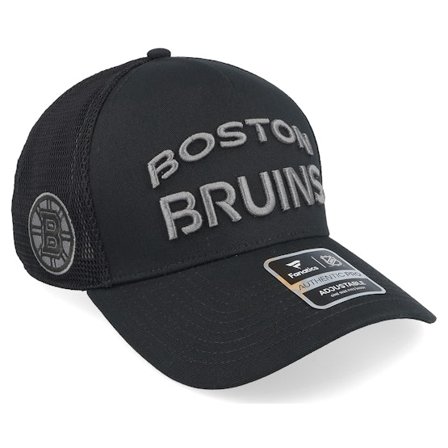 Fanatics - NHL Černá trucker Kšiltovka - Boston Bruins Authentic Pro Road Black A-frame Trucker @ Hatstore
