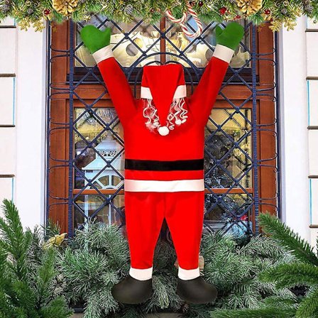 1,7 m Julemand hængende udendørs dekorationer Stor klatrende julemand til udendørs tagvindue balkon tagrende dør væg gård indendørs hjem