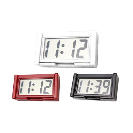 Digitalt Ur til Bilens Instrumentbræt - Klæbende Ur med Store LED-Tal og Dagvisning - Biltilbehør til Biler og Lastbiler