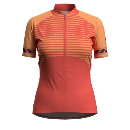 Odlo Women's Stand-Up Collar Zeroweight Ceramicool Women Short sleeved fitness sweater Orange S