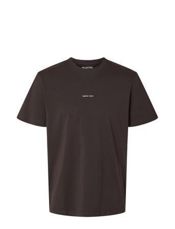 Slhaspen Print Ss O-Neck Tee Noos Brown Selected Homme