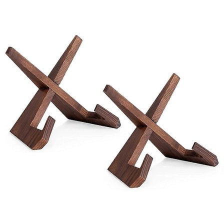 2 stk 6,5 tommers tallerkenholder Displaystativ, Trebilde ramme stativ, Dekorativ bordplate staffeli