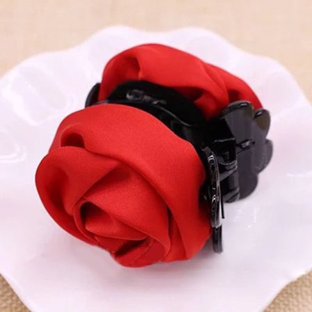 Hårklämmor Rose Blommig RÖD red