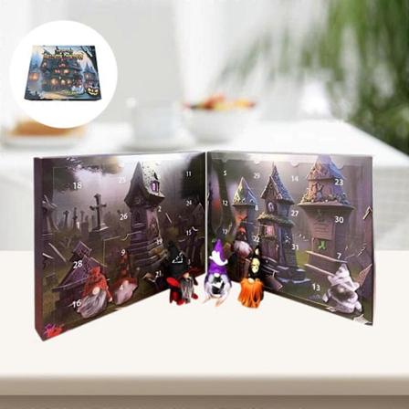Halloween Gnome Adventskalender - 31 dages Halloween nedtælling - Horror Mini Figurer Legetøj Gaver til Børn