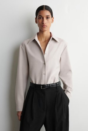 COS Femme Chemise Ajustée Et Sculptée in Gris