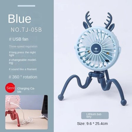 Barnvagnsfläkt Octopus Shape Tripod Clip Fläkt