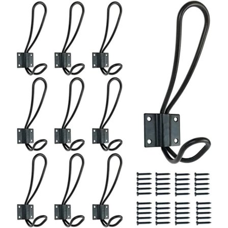 10st rustika metallkrokar Väggmonterade krokar för att hänga dekorativa krokar i entrén på gården