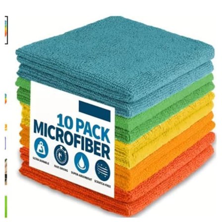 10-pak Mikrofiberklude - Superabsorberende & Fnugfri • Alsidige Rengøringsklude til Køkken, Bil & Vinduer • Blød & Skånsom_OF