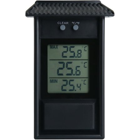 Drivhus Termometer, Vandtæt Minimum Digital Drivhus Termometer Monitor 0,1°C Opløsning, Temperaturområde -20 til 50, Batterier Ikke Inkluderet, Melon 