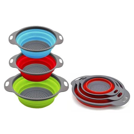 3-pak - Sammenklappelige dørslag / sier - 3 størrelser multicolor 600