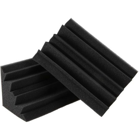 12 stk. svart bass-svamp for hjørnevegg, studiolydabsorberende svamp