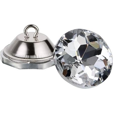 Klare krystallglassknapper - pakke med 50, 25 mm diameter, perfekt for sying, tufting, møbeltrekk, gjør-det-selv-håndverk