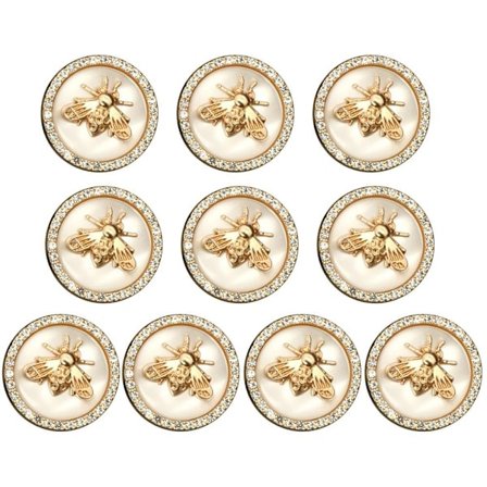 10 Stk Rhinestone Knapper Perle Hårnåler HVIT 25MM