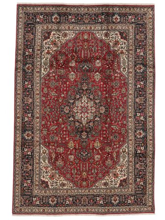 Täbriz Teppich Orientalischer Dunkelrot/Schwarz (Wolle, Persien/Iran)