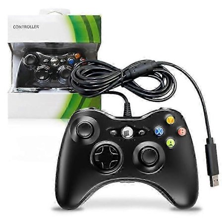 Xbox Game Controller - Kablet 360 Controller med Headset Jack (Understøtter Xbox360 Konsol/PC - Sort)