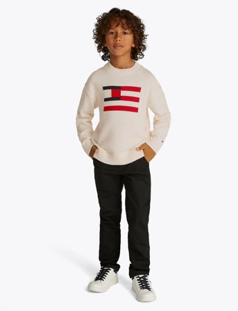 Tommy Hilfiger Flag Sweater - Cream - 128