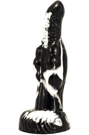 Freki Dildo Black-White 25 cm Dragon dildo - Blushme.se