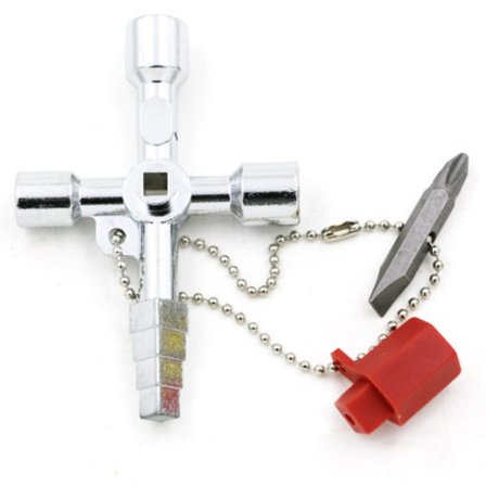 Universal Kryssnøkkel, Praktisk 4-veis Multifunksjonsnøkkel, Sølv