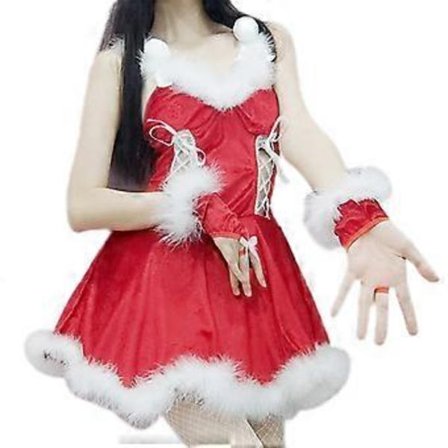 Fru Santa Claus Kostyme Sexy Kvinner Santa Claus Jul Xmas Cosplay Fancy Dress Kostyme Søt Jul Lolita Jente Rød M