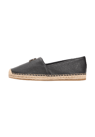 Tommy Hilfiger TH LOGO LEATHER ESPADRILLE Espadrillos Dam Svart 37