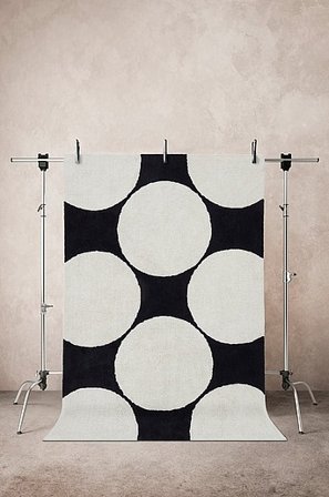 Jotex - Katoenen Vloerkleed 170x240 Cm - Biologisch Zwart/wit Zwart/wit - MILLI - Koop Katoenen vloerkleed bij Jotex