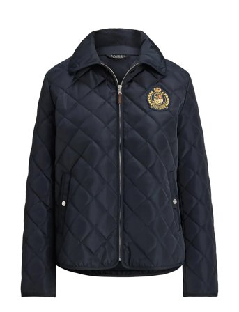 Lauren Ralph Lauren Crest-Patch Diamond-Quilted Jacket Marinblå
