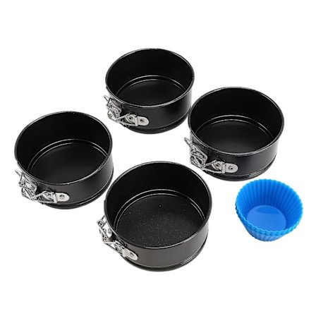 4 stk Springform Kakeform - 4 Tommers Stål Nonstick Lekkasjesikker Rund Ostekakeformer Bakeform Avtakbar