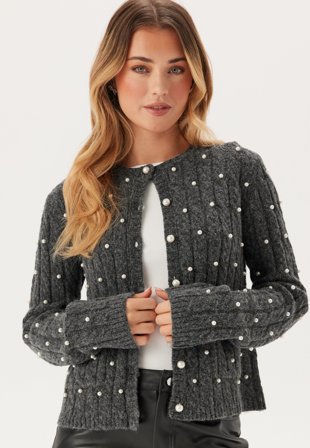 BUBBLEROOM-Beaded Knitted Cardigan-XS