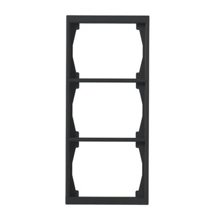 ABB Impressivo 1723F100-885 Täckram matt svart, 100 mm 3-fack, Strömbrytare & vägguttag