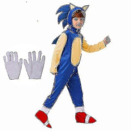 4-12 år Anime Filmkarakter Cosplay Barnekostyme Lynrask Helt Jumpsuit Gi Hansker i Gave