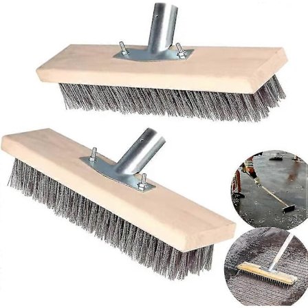 2 st 30 cm Stor Poolborste, Rostfria Borst Däckborste, Pooltrådborste För Rengöring av Alger, Svåra Fläckar På Betong, Pool, Gångväg