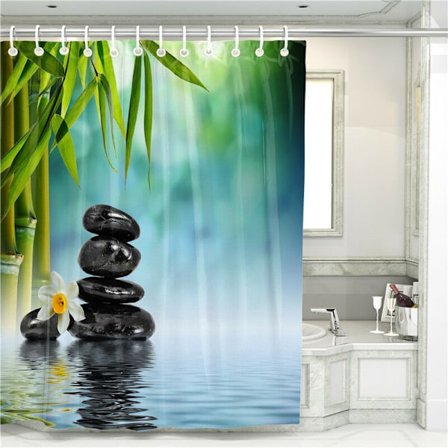 Dusjforheng for bad Exotisk tropisk jungelskog Grønn L