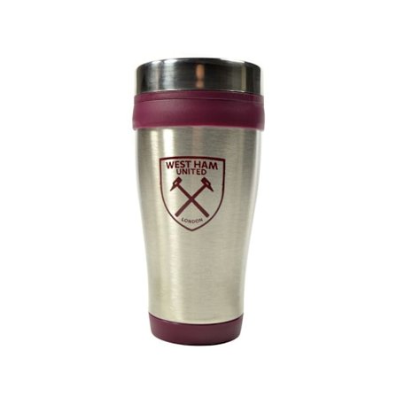 West Ham United FC Executive Metallic Travel Mug One Size Silver