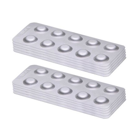 Vattenanalystesttabletter klor/pH-värde, 100 stycken