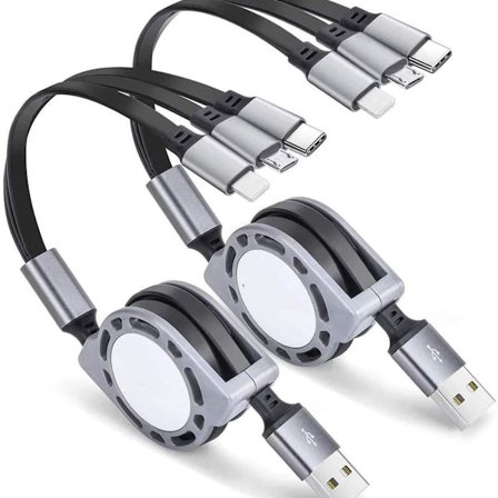 3-i-1 laddningskabel, [3A/1M/2st] flexibel universell USB-kabel, med iP C-typ KLB