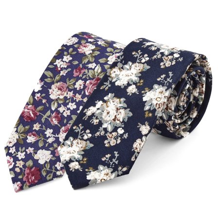 Set de corbatas de algodón floral para hombres - Sets de corbatas